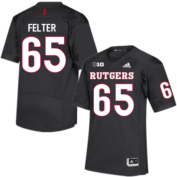 Men #65 Bryan Felter Rutgers Scarlet Knights College Football Jerseys Sale-Black